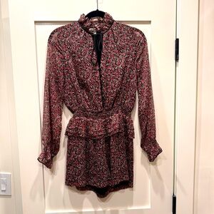 Barneys New York floral short jumpsuit with long sleeves.